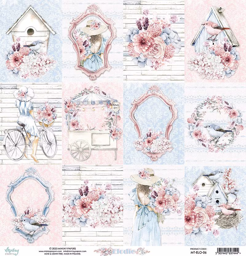 Vackra pysselpapper - Våren i pastell (24 ark, 15x15 cm)