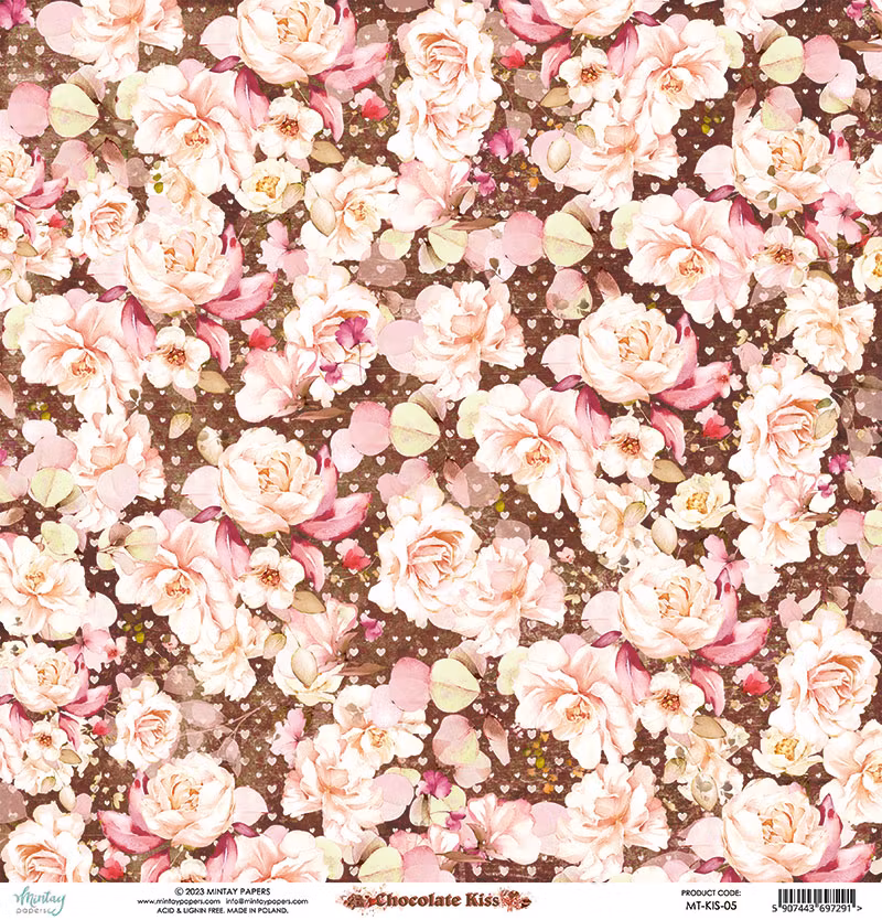 Vackra pysselpapper - Chokladkyssar (24 ark) 15 x 15 cm