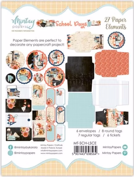 Vackra pysselpapper - School days