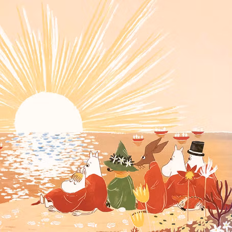 Kort med kuvert - Mumin i solnedgången (Fraktfritt)