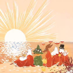 Dubbelt kort med kuvert - Mumin i solnedgången (Fraktfritt)