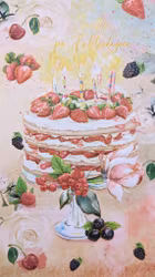 Kort med kuvert - Mumsig tårta (Fraktfritt)