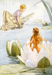 Litet kort med kuvert - Näckrosälvan (Fraktfritt)