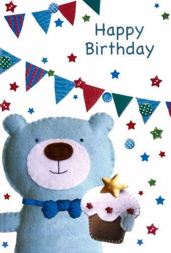 Dubbelt kort med kuvert - Nallegrattis (Fraktfritt)