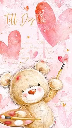 Dubbelt kort med kuvert - Måla hjärtan (Fraktfritt)