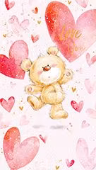 Dubbelt kort med kuvert - Nallens Kärlek (Fraktfritt)