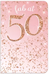 Dubbelt kort med kuvert - 50 år med glitter (Fraktfritt)