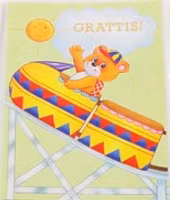 Dubbelt pysselkort med kuvert - Bergochdalbanan (Fraktfritt)