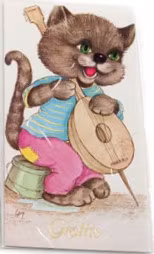 Dubbelt kort med kuvert - Kattbarn (Fraktfritt)