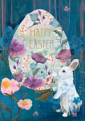 Dubbelt påskkort med kuvert - Haren och påsken (Fraktfritt)