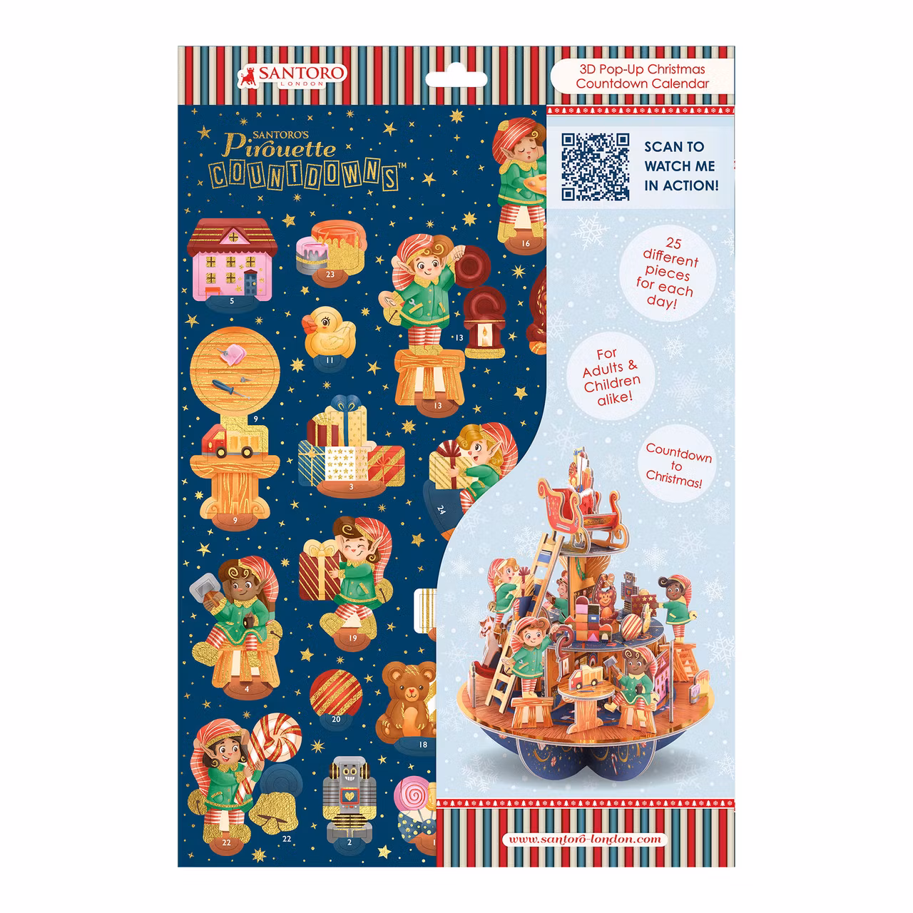 Adventskalender - Tryck ut och bygg ihop - Surrande tomteverkstaden