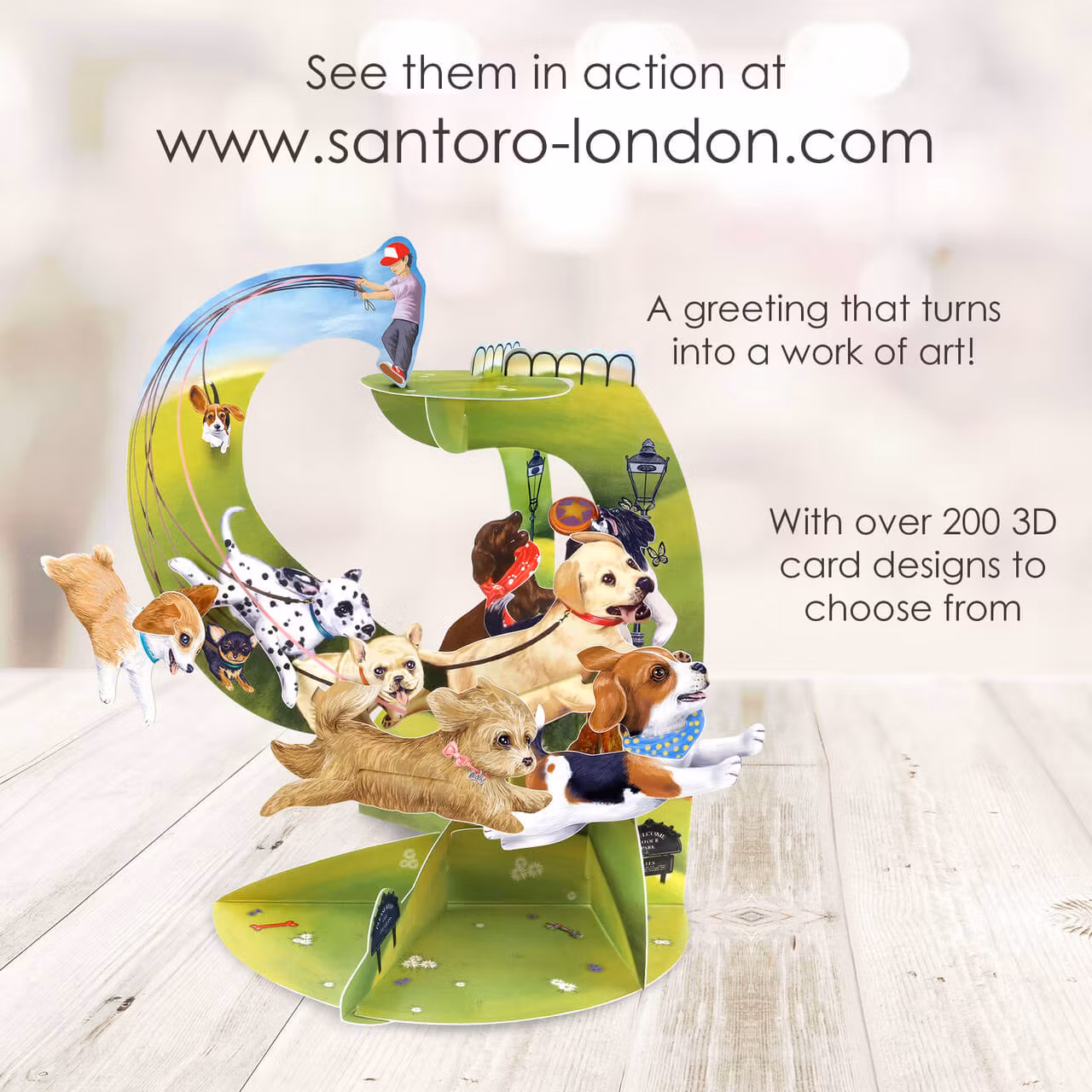 Magiskt gratulationskort - Hundar, hundar, hundar (Fraktfritt)