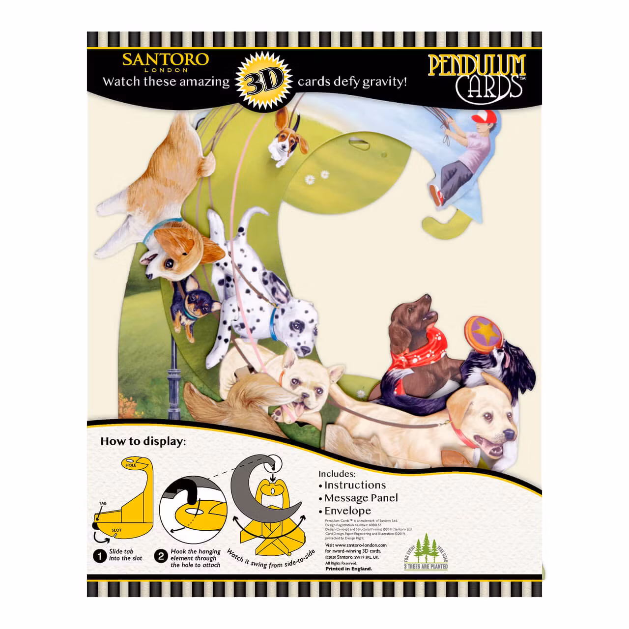 Magiskt gratulationskort - Hundar, hundar, hundar (Fraktfritt)