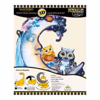 Magiskt gratulationskort med rörliga delar - Ugglan på månen (Fraktfritt)