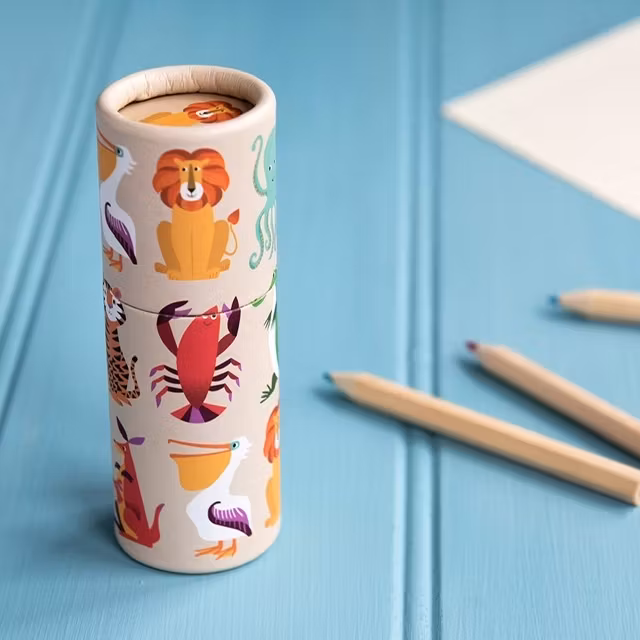 Små pennor i en tub - Vilda djur (12 pennor)