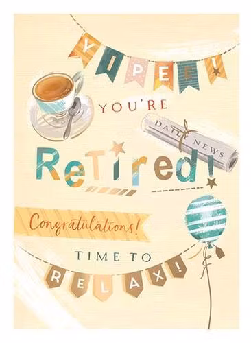 Kort med kuvert - Äntligen Pensionering (Fraktfritt)