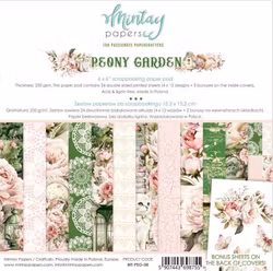 Vackra pysselpapper - Peony garden (24 ark) 15 x 15 cm