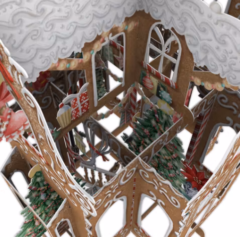 Magiskt julkort - Pepparkakshuset (Fraktfritt)