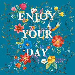 Dubbelt kort med kuvert - Enjoy your day (Fraktfritt)