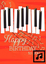 Ljudkort - Piano (Happy Birthday to you) (Fraktfritt)