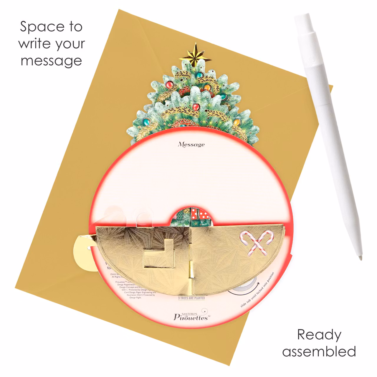Utvikbart, magiskt julkort - Piruettgran (Fraktfritt)