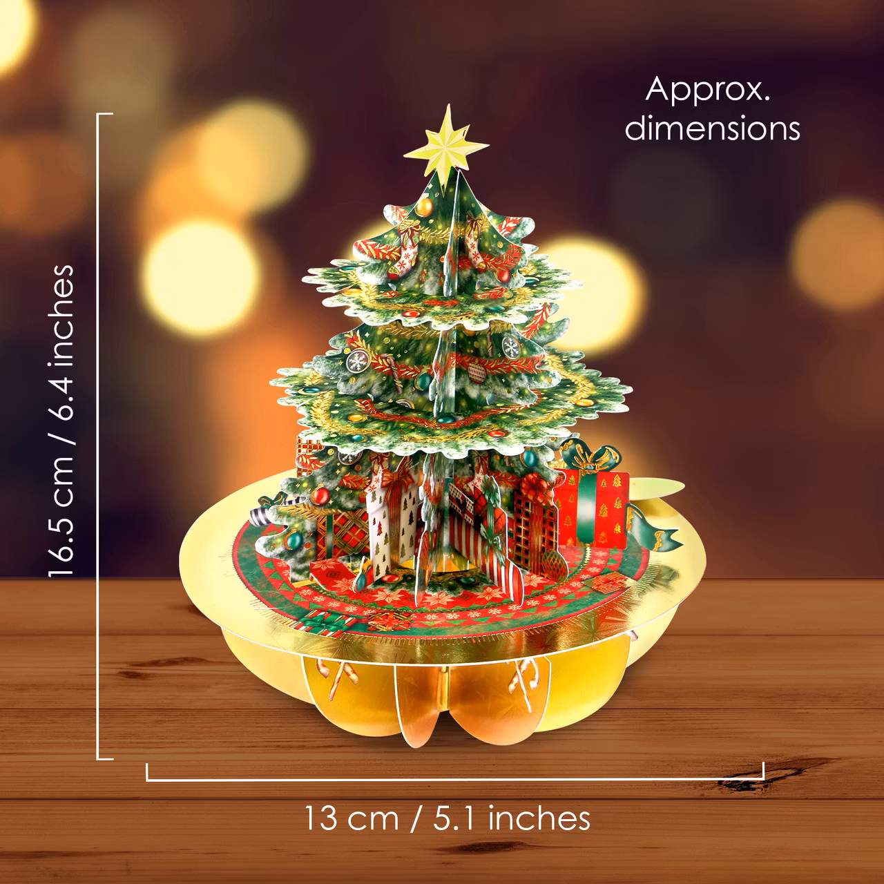 Utvikbart, magiskt julkort - Piruettgran (Fraktfritt)