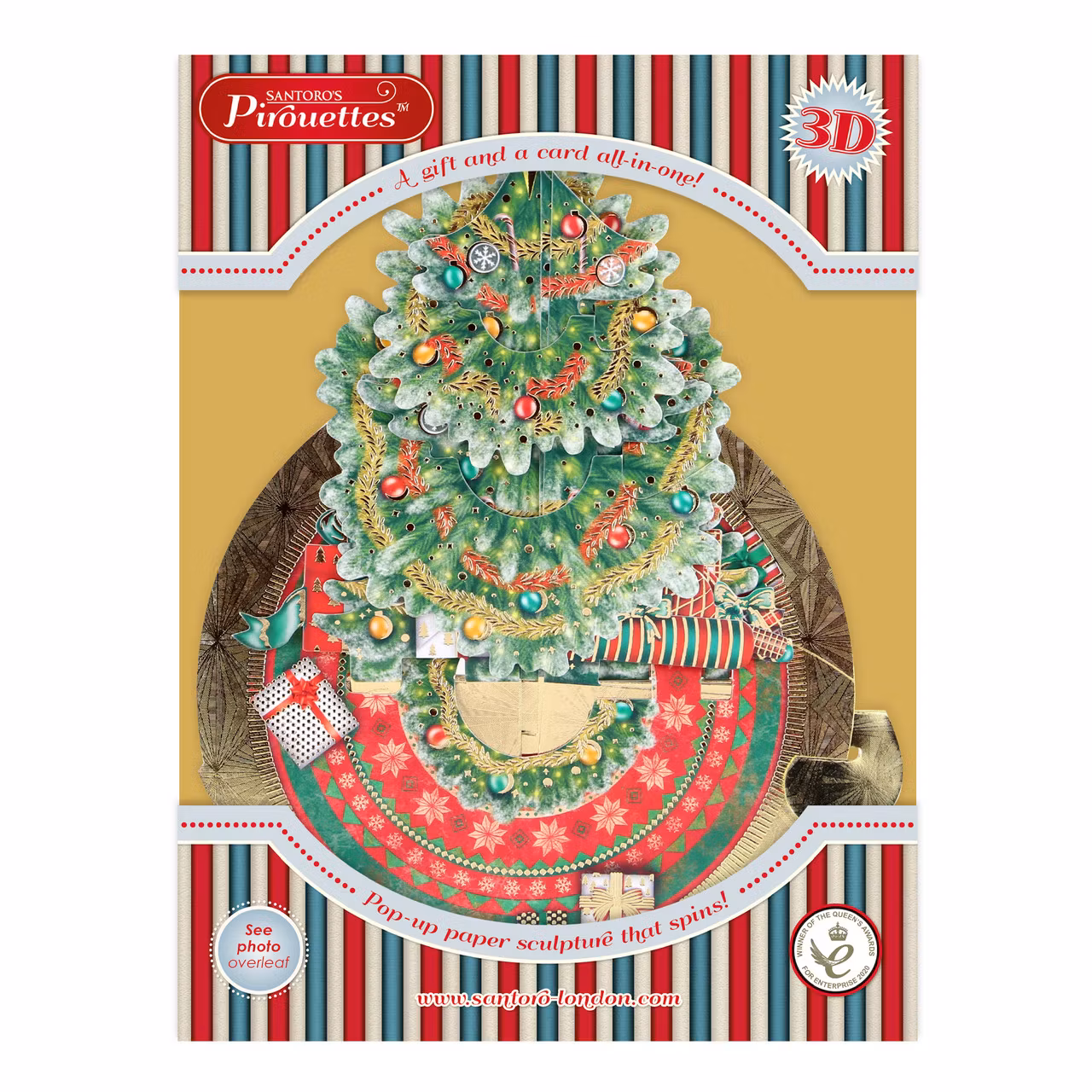 Utvikbart, magiskt julkort - Piruettgran (Fraktfritt)