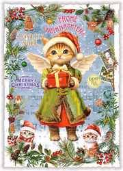 Enkelt Julkort - Joyeux Noel (Fraktfritt)