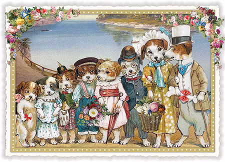 Enkelt, lyxigt kort - Familjehundar (Fraktfritt)