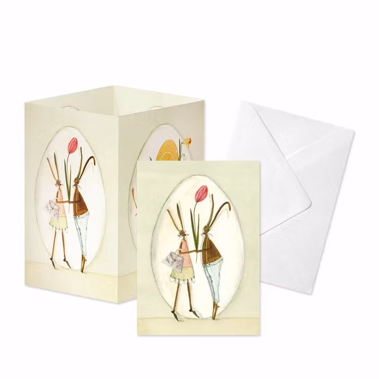 Påsklykta - Skicka den som påskkort - Gul/Grön (Fraktfritt)