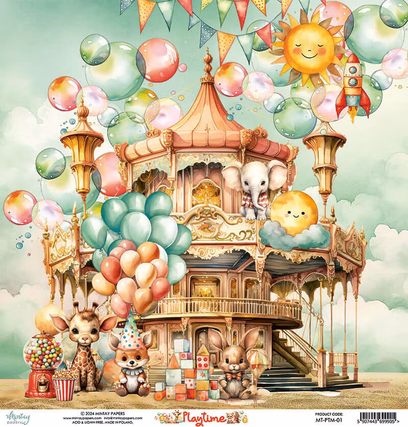 Vackra pysselpapper - Playtime (24 ark) 15 x 15 cm