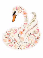 Mindre kort med kuvert - Blomstersvan (Fraktfritt)