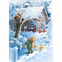 Enkelt Julkort - Pomona och vinterrosen  (Fraktfritt)