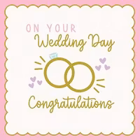 Dubbelt kort med kuvert - Bröllopsringar (Fraktfritt)