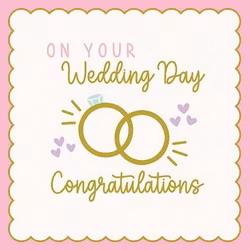 Dubbelt kort med kuvert - Bröllopsringar (Fraktfritt)