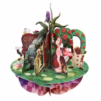 Utvikbart gratulationskort - Tebjudning hos Alice