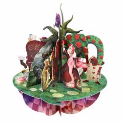 Utvikbart gratulationskort - Tebjudning hos Alice