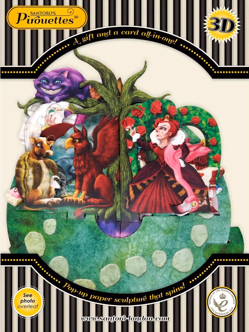 Utvikbart gratulationskort - Tebjudning hos Alice