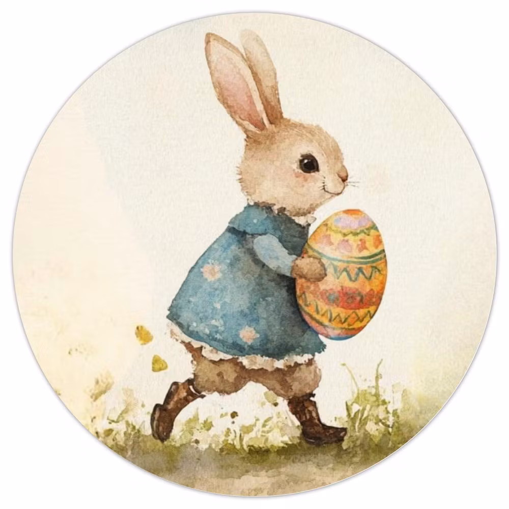 Runda klistermärken (24 stycken) - Påsk (Fraktfritt)