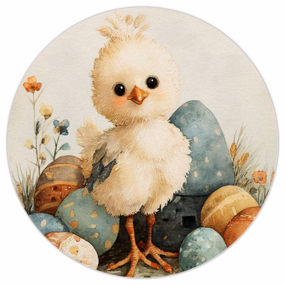 Runda klistermärken (24 stycken) - Påsk (Fraktfritt)