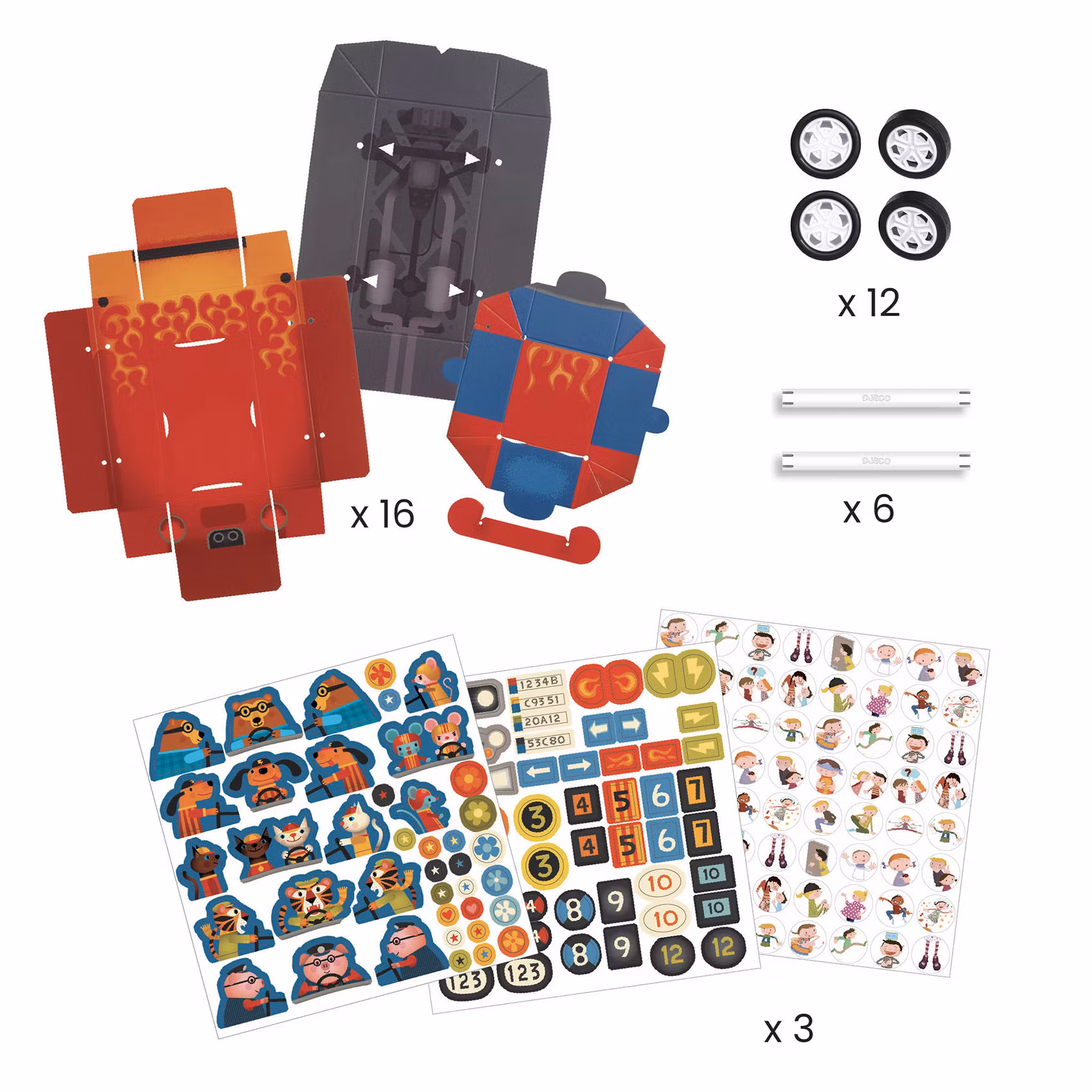 Pyssla ihop 4 bilar som du kan leka med