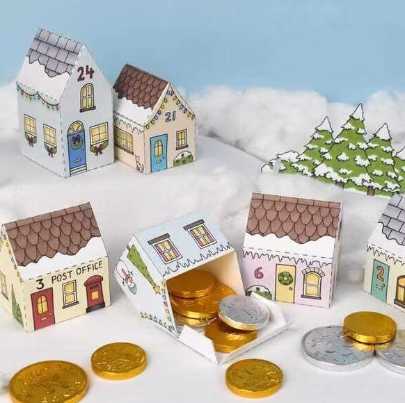 Pyssla ihop din egen adventskalender - Vinterbyn