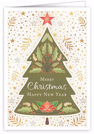 Dubbelt julkort med kuvert - Mistel i granen (Fraktfritt)