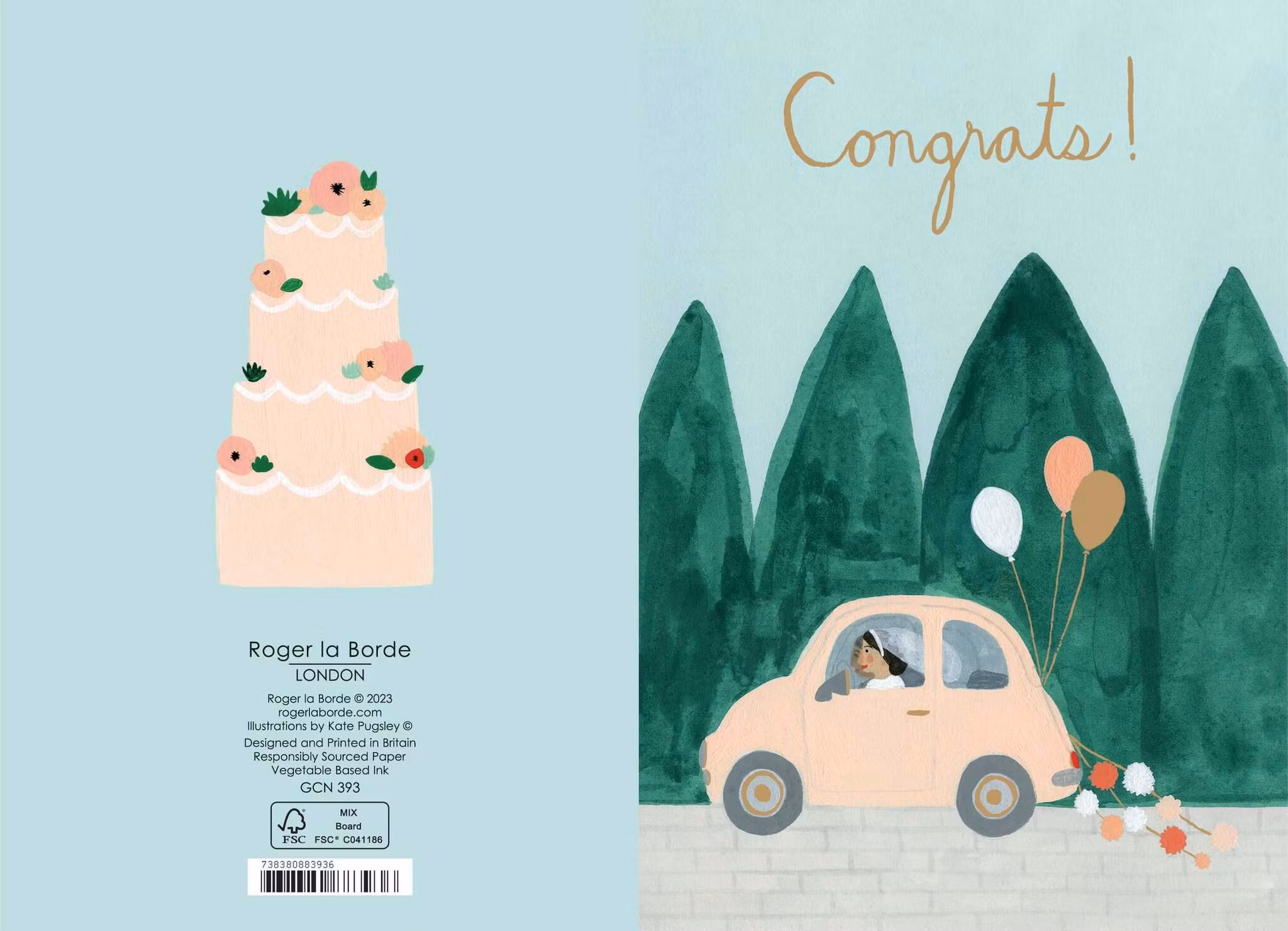 Dubbelt kort med kuvert - Bröllopsfärden (Fraktfritt)