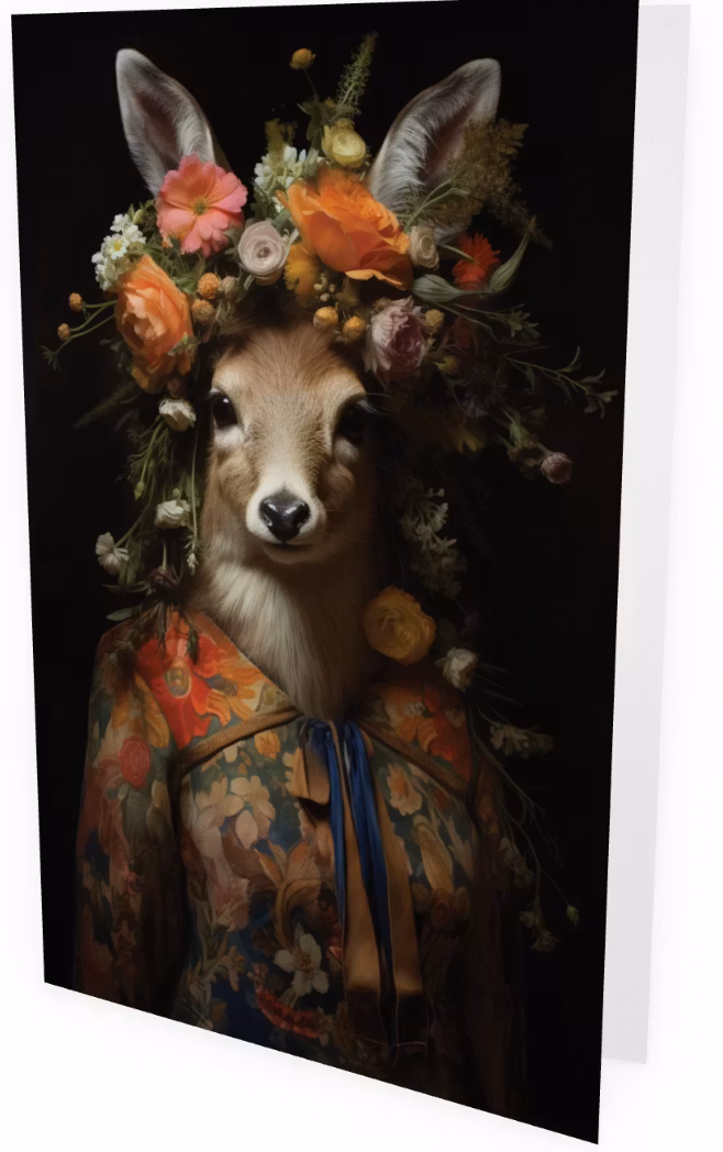 Dubbelt kort med kuvert - Blomstrande vän (Fraktfritt)