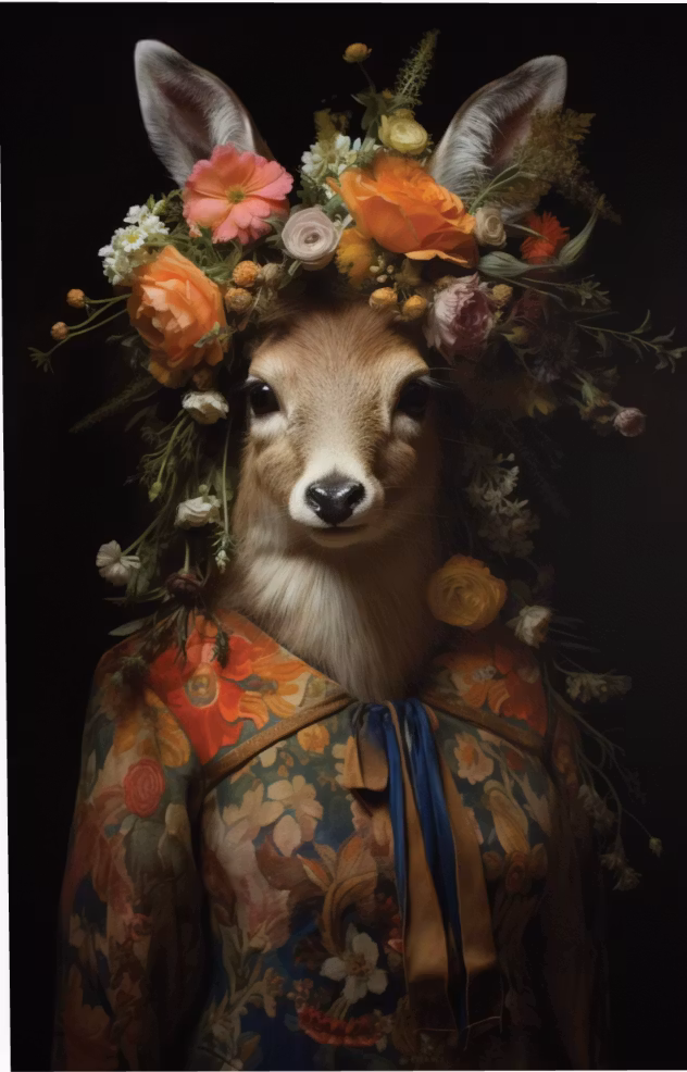 Dubbelt kort med kuvert - Blomstrande vän (Fraktfritt)