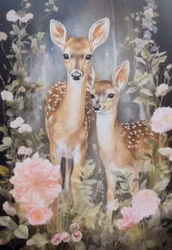 Enkelt kort - Rådjur mot mörk bakgrund (Fraktfritt)