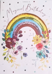 Dubbelt kort med kuvert - Regnbågsgrattis (Fraktfritt)