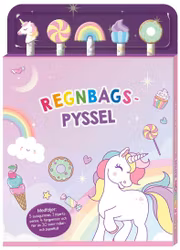 Regnbågspyssel med pennor och sudd