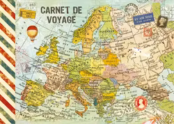 Vacker Anteckningsbok - Resa i världen (liggande A5)